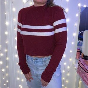 Maroon mock neck sweater